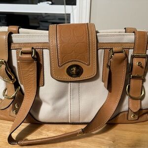 Couch canvas and leather tote